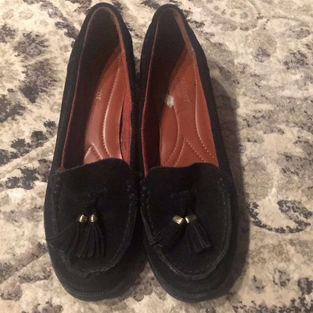 Black suede loafer